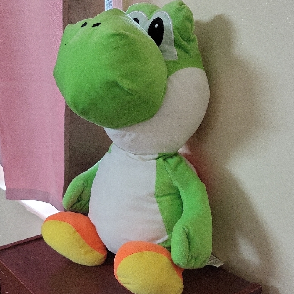 Pre Own Yoshi Green and White Reptile Plush Toy